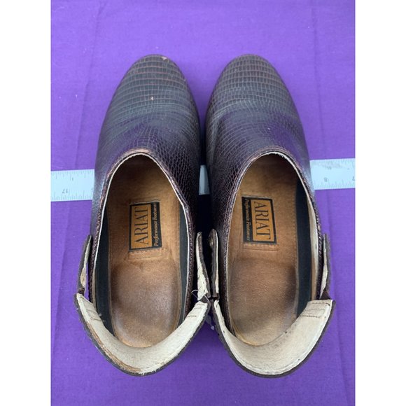 Ariat Womans 7B Brown Slip On Mules Sling Back ~ Scuffed - Picture 5 of 11